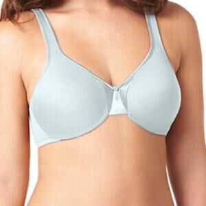 Olga Signature Support Satin Underwire Bra 38D Sea Spray Blue NWT